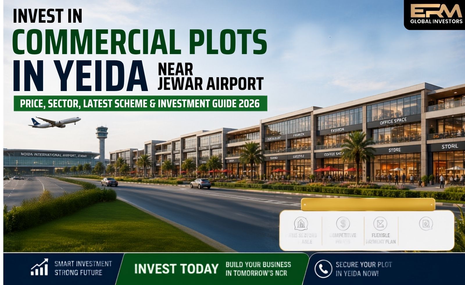 Commercial Plots in YEIDA Near Jewar Airport – Price, Sector, Latest Scheme & Investment Guide 2026